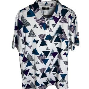 GreenSide Golf Polo Summer Vibes Triangle Pattern Mens Size M